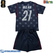 Fotballdrakt Barn Forente stater Timothy Weah #21 Bortedraktsett VM 2026 Kortermet (+ Korte bukser)